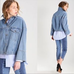Topshop Vintage Denim Bell Sleeve Jacket